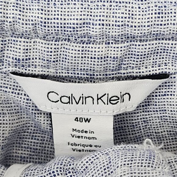Calvin Klein Mens Linen Blend Drawstring Shorts Size 40  Blue - Picture 4 of 6